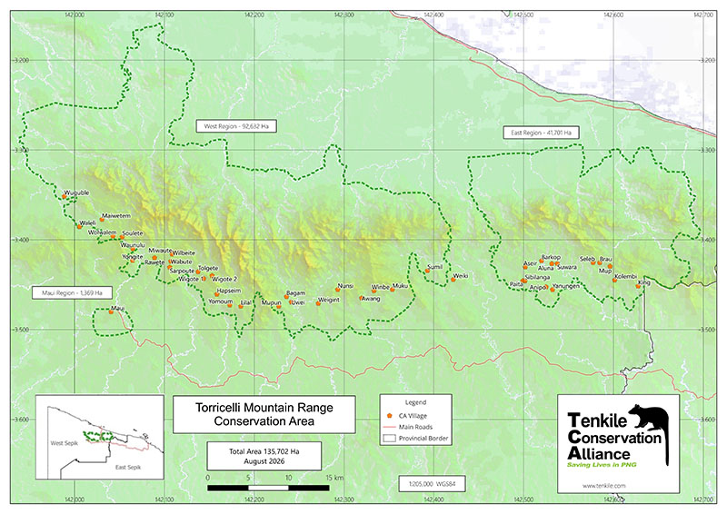 The proposed Torricelli Mountain Range Protected Area